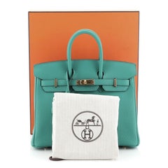 Hermes Birkin Handbag Vert Verone Togo With Gold Hardware 25