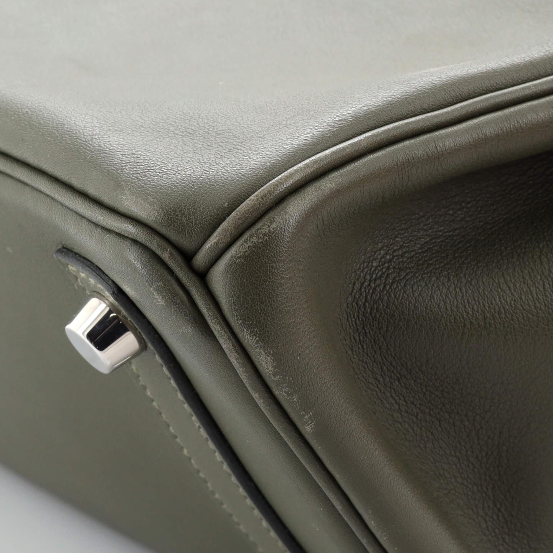 Hermes Birkin Handbag Vert Veronese Swift with Palladium Hardware 25 For Sale 6