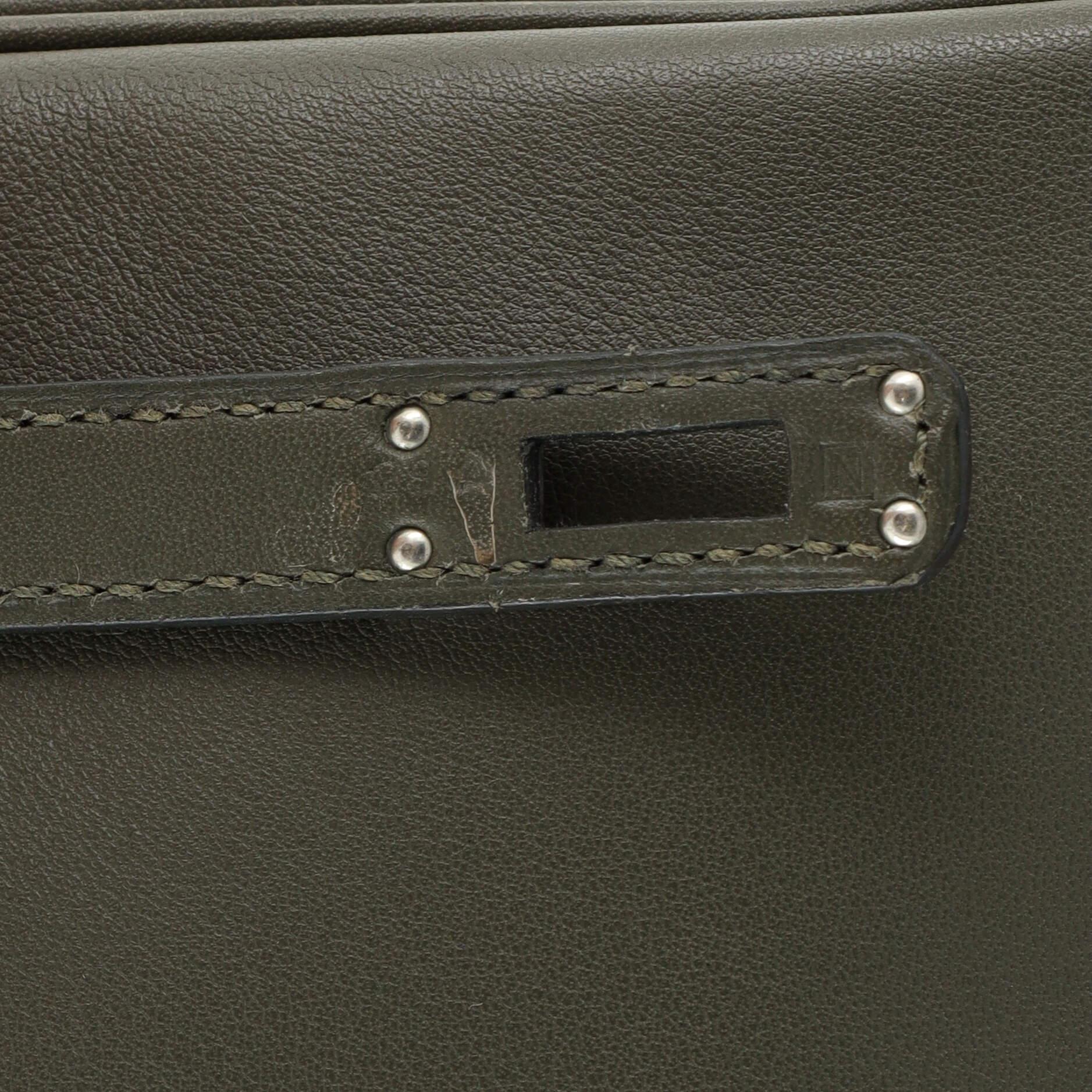 Hermes Birkin Handbag Vert Veronese Swift with Palladium Hardware 25 For Sale 12