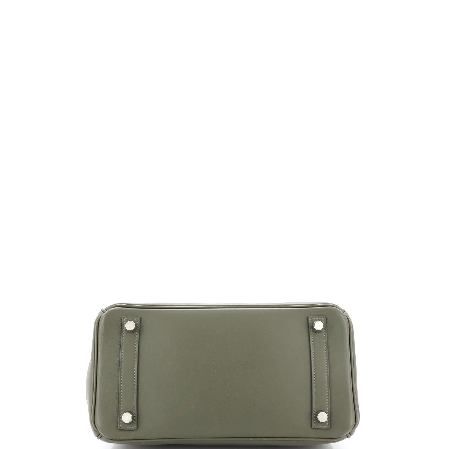 Hermes Birkin Handbag Vert Veronese Swift with Palladium Hardware 25 For Sale 1