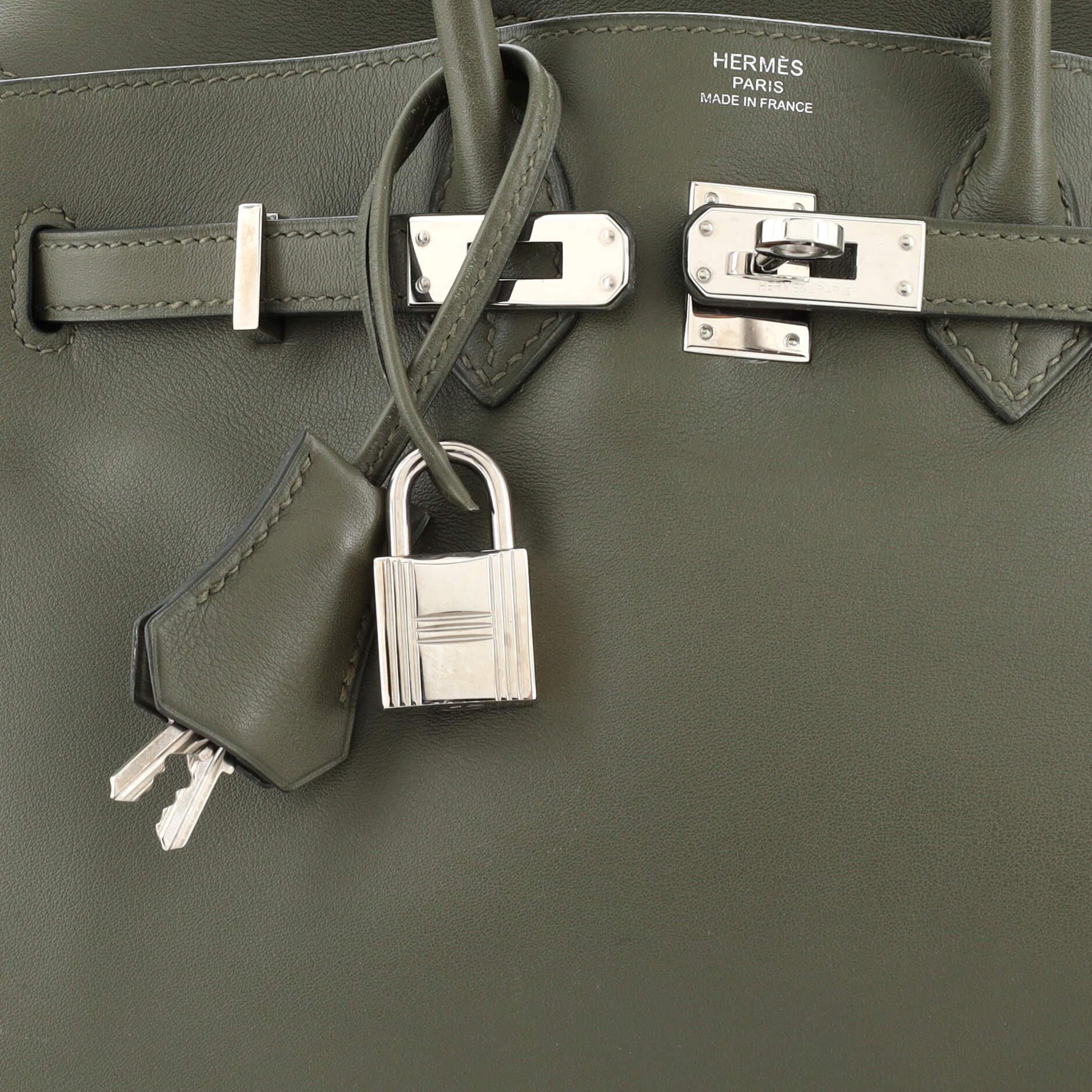 Hermes Birkin Handbag Vert Veronese Swift with Palladium Hardware 25 For Sale 3