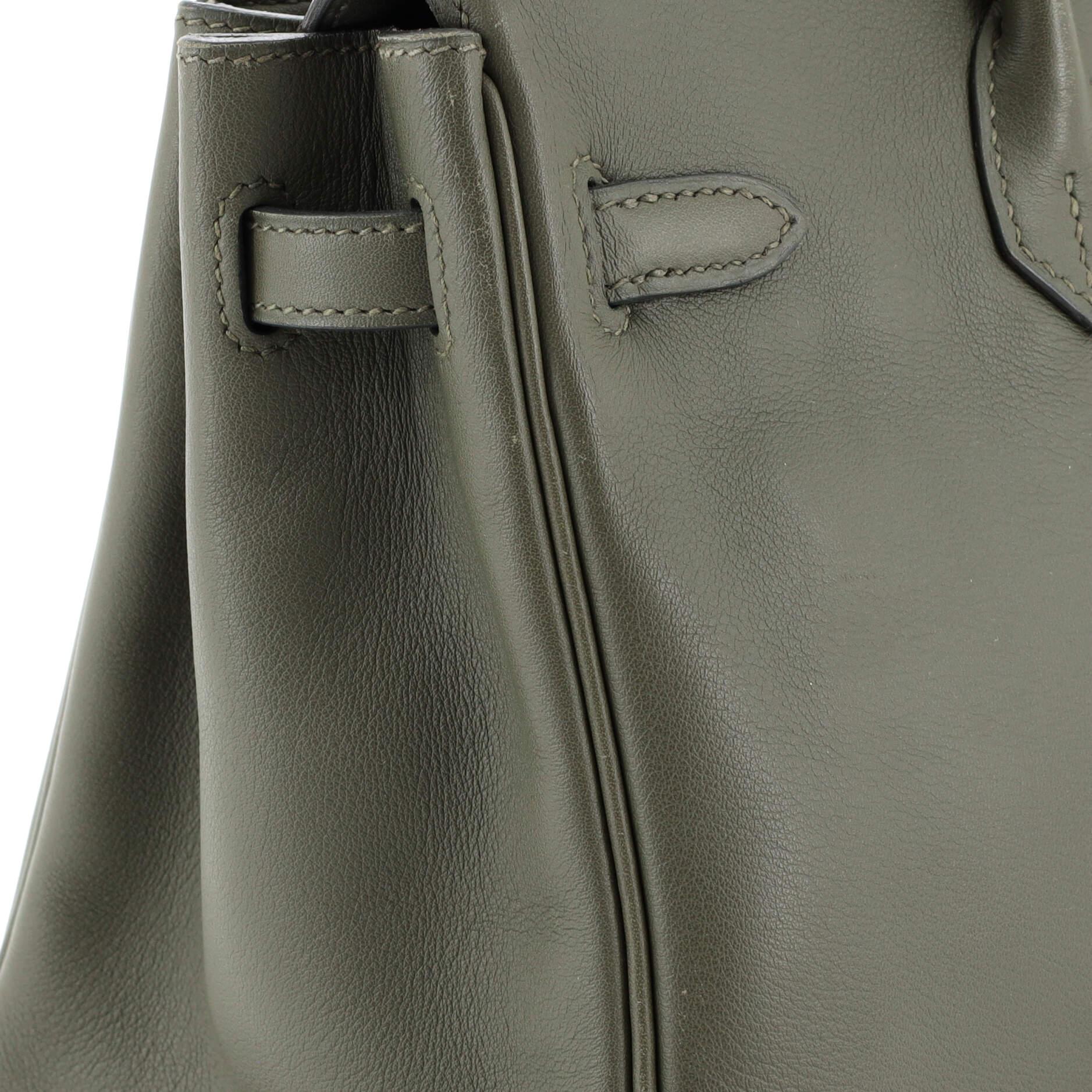 Hermes Birkin Handbag Vert Veronese Swift with Palladium Hardware 25 For Sale 4