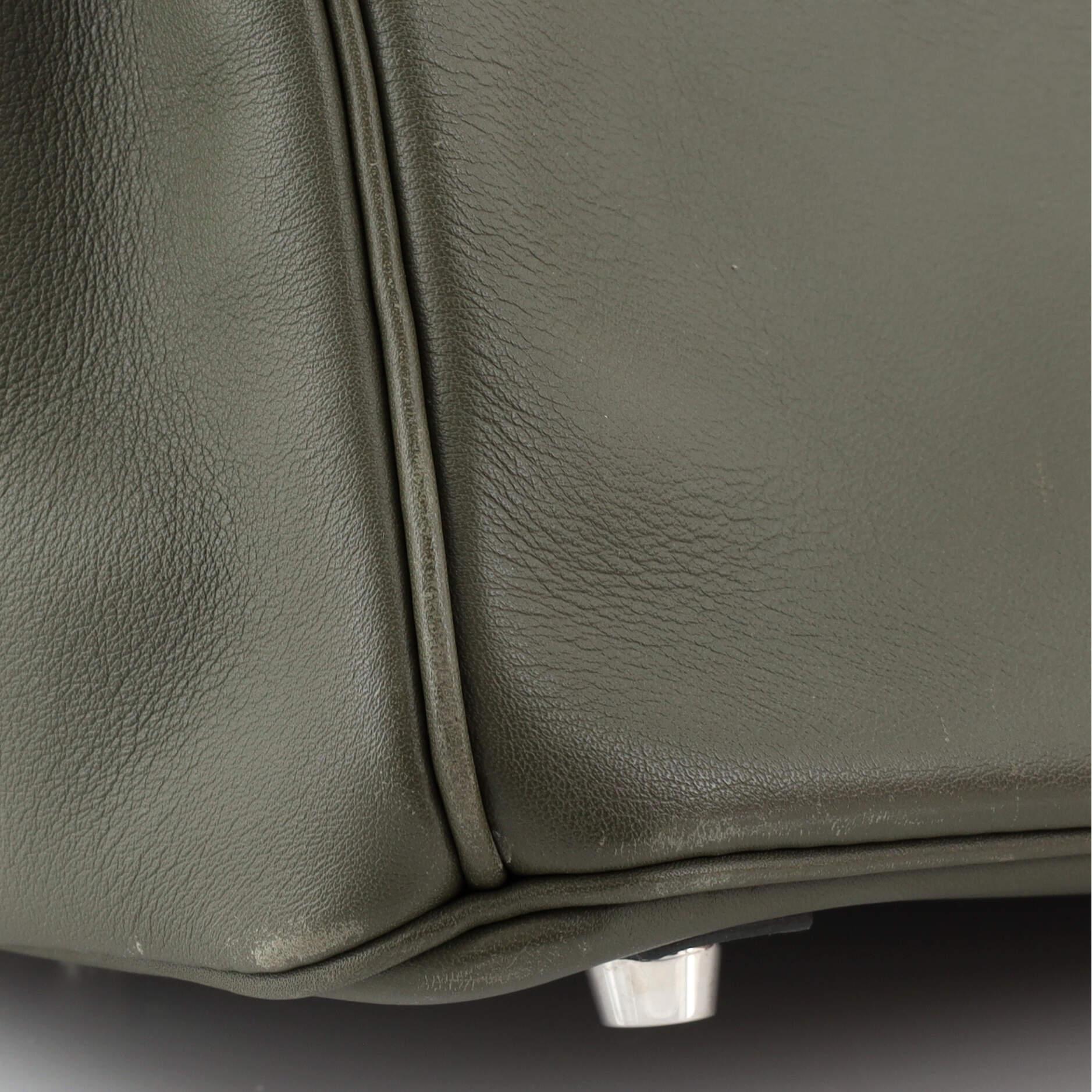 Hermes Birkin Handbag Vert Veronese Swift with Palladium Hardware 25 For Sale 5