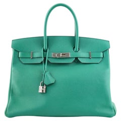 Hermes Birkin Handbag Vert Vertigo Epsom with Palladium Hardware 35