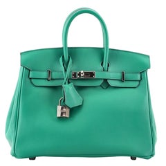 Hermes Birkin Handbag Vert Vertigo Swift with Palladium Hardware 25