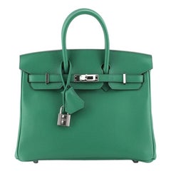 Hermes Birkin Handbag Vert Vertigo Swift With Palladium Hardware 25
