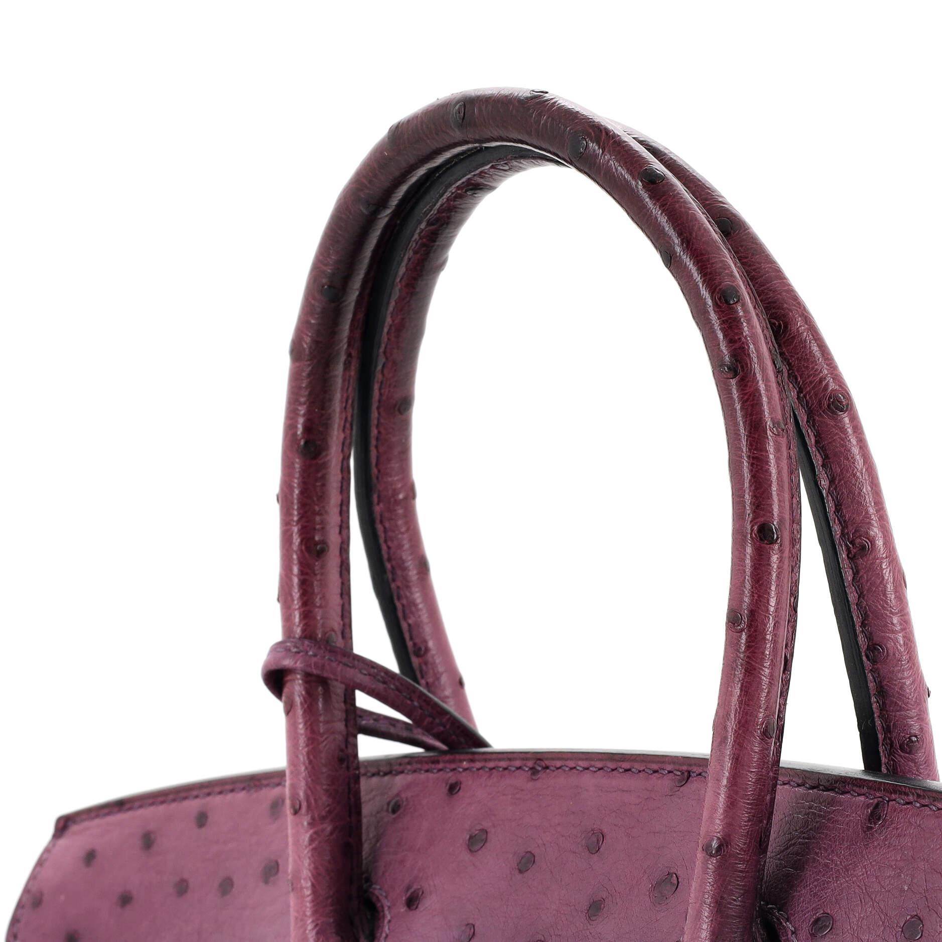 Hermes Birkin Handbag Violet Ostrich with Palladium Hardware 30 5