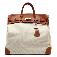 Hermès Birkin Haut à Courroies 50cm Barenia Leather and Crinoline