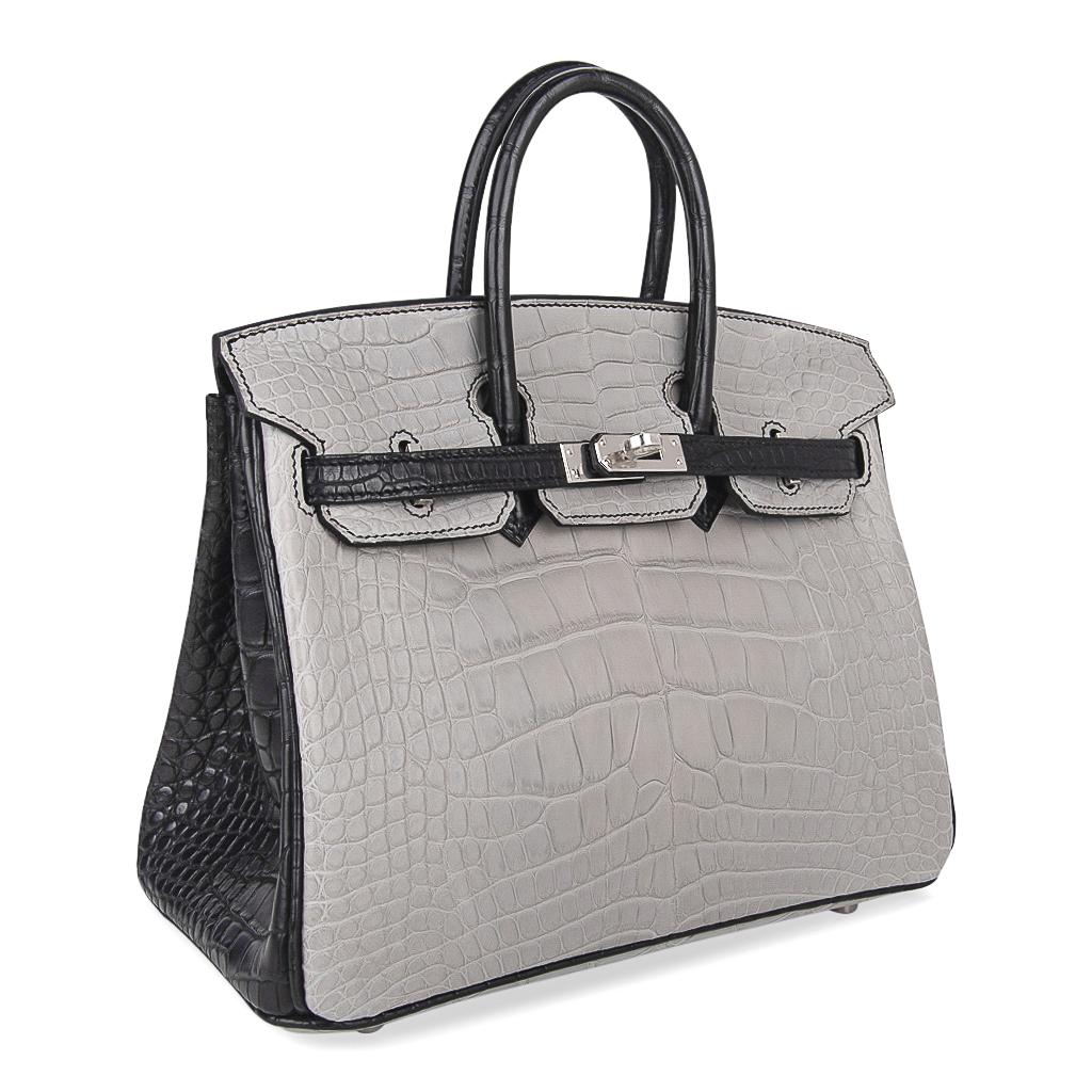 Hermes Birkin HSS 25 Bag Gris Perle / Black Matte Alligator Palladium Hardware 1