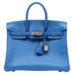 Hermès Birkin HSS 25 Bleu Zellige/Capucine Novillo Leather w PH