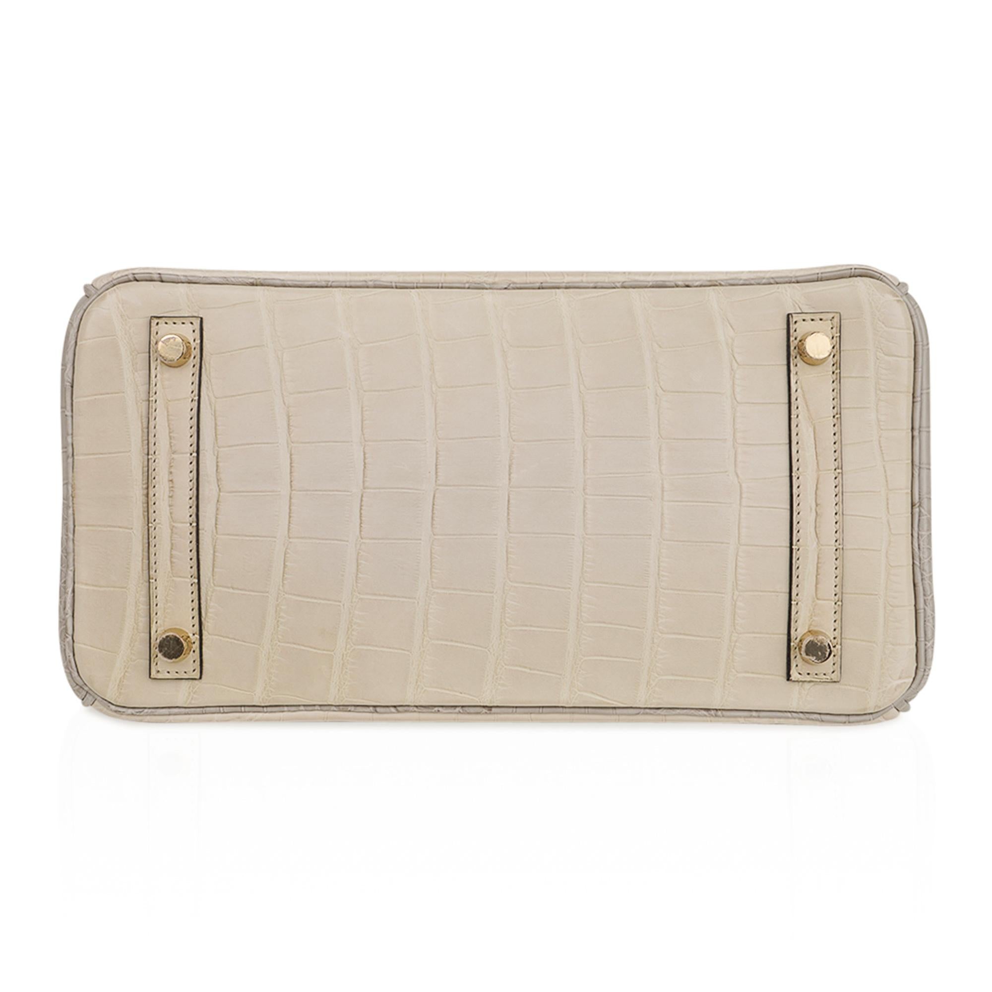 Hermes Birkin HSS 30 Bag Vanille / Gris Perle Matte Alligatot Brushed Gold 8