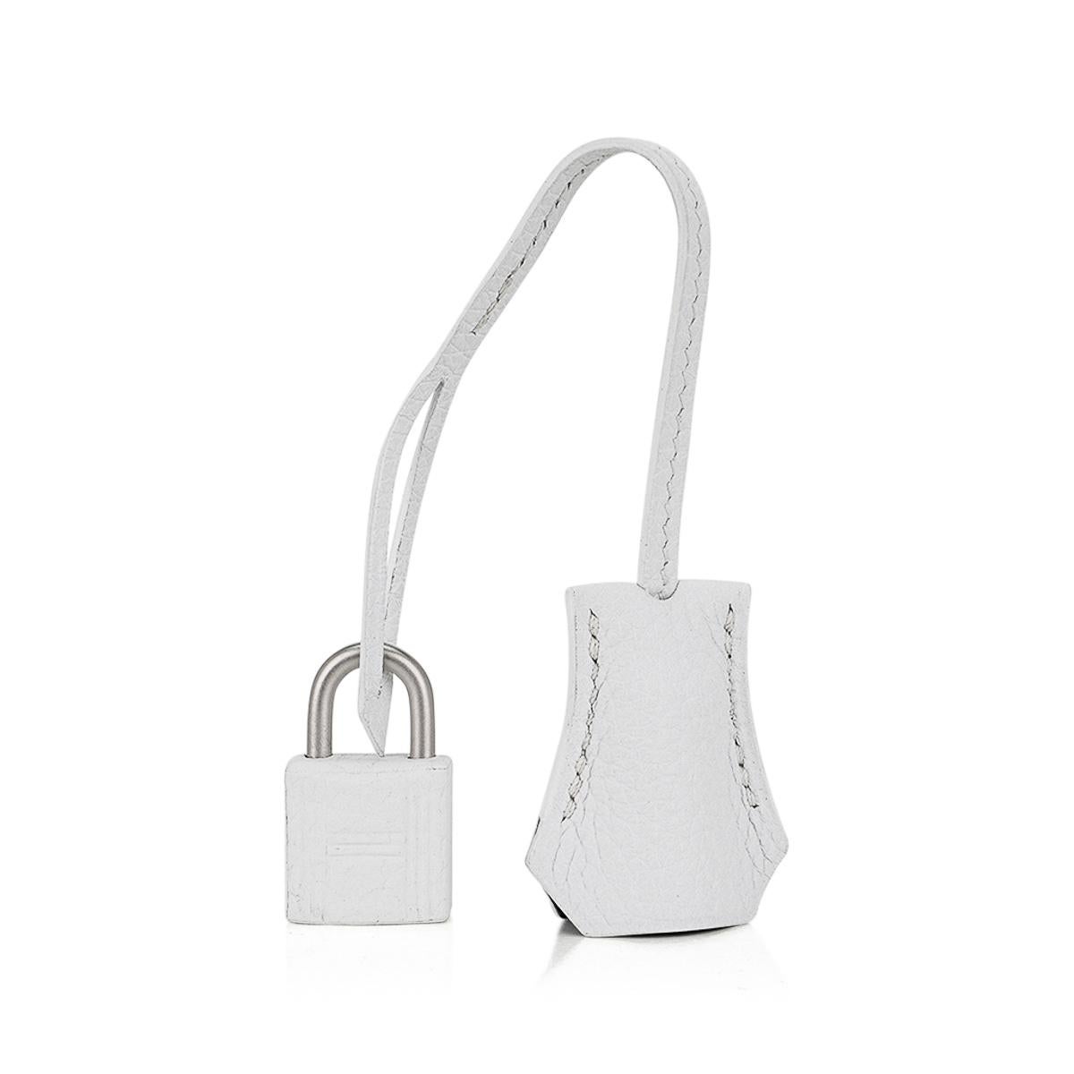 Hermes Birkin HSS 25 White w/ Black Brushed Palladium Hardware Bag Clemence 1