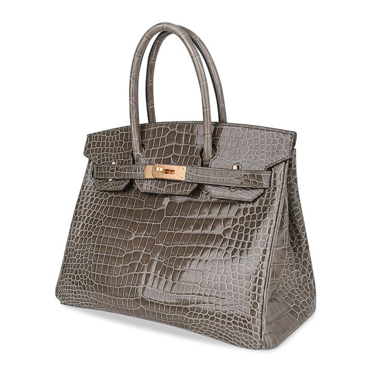 Hermes Birkin Bag 35cm Gris Tourterelle Ostrich Palladium Hardware