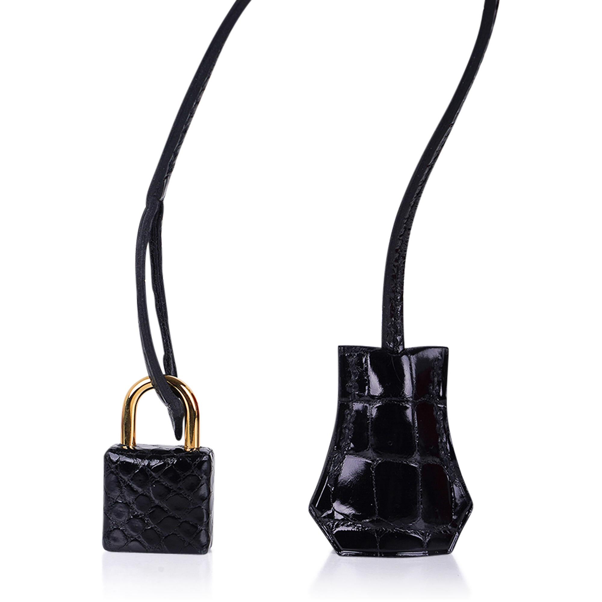 Hermes Birkin HSS 35 Tasche Braise mit schwarzem Porosus Krokodil Gold Hardware im Angebot 3