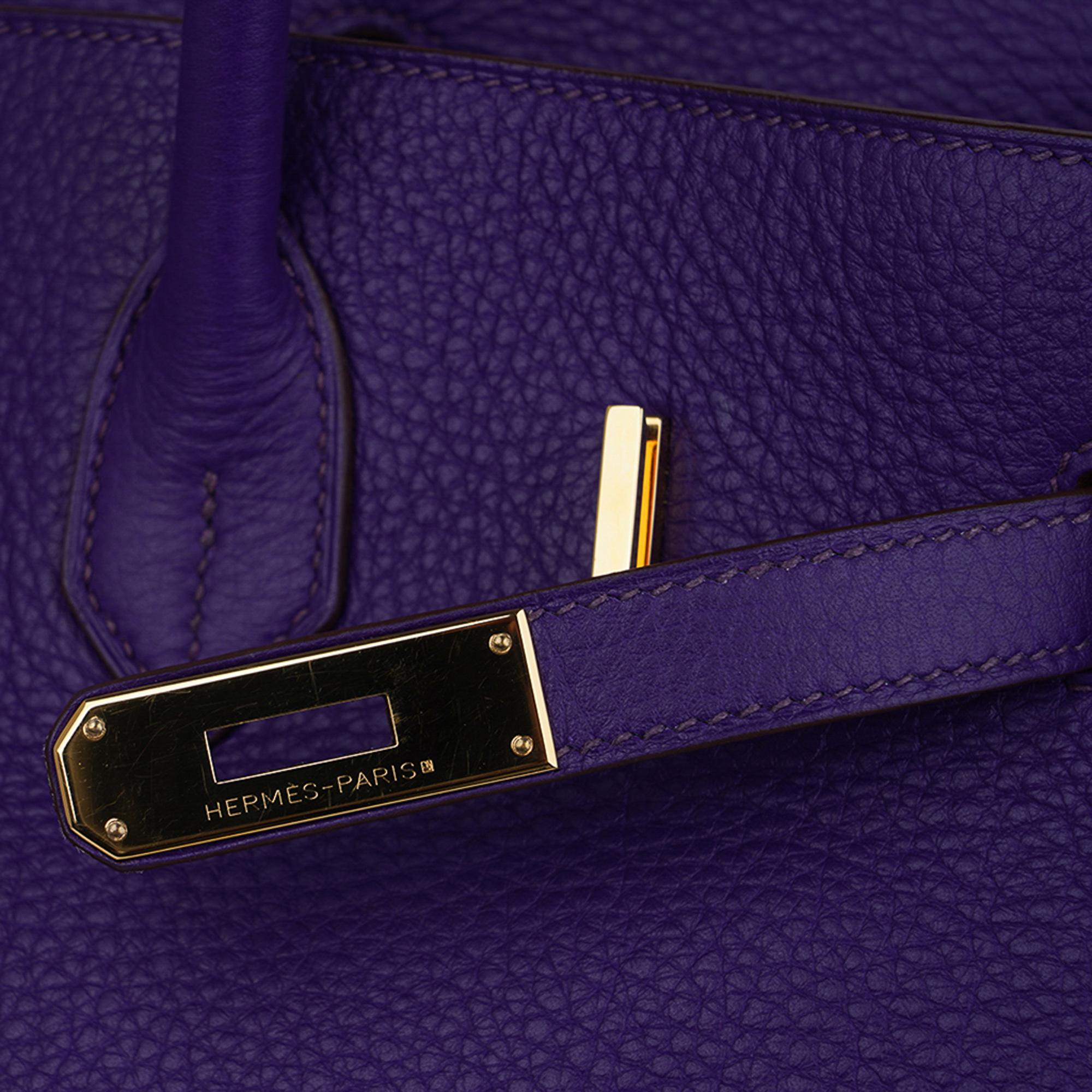 Hermes Birkin HSS 35 Bag Iris Bois de Rose Gold Hardware Clemence Leather 5
