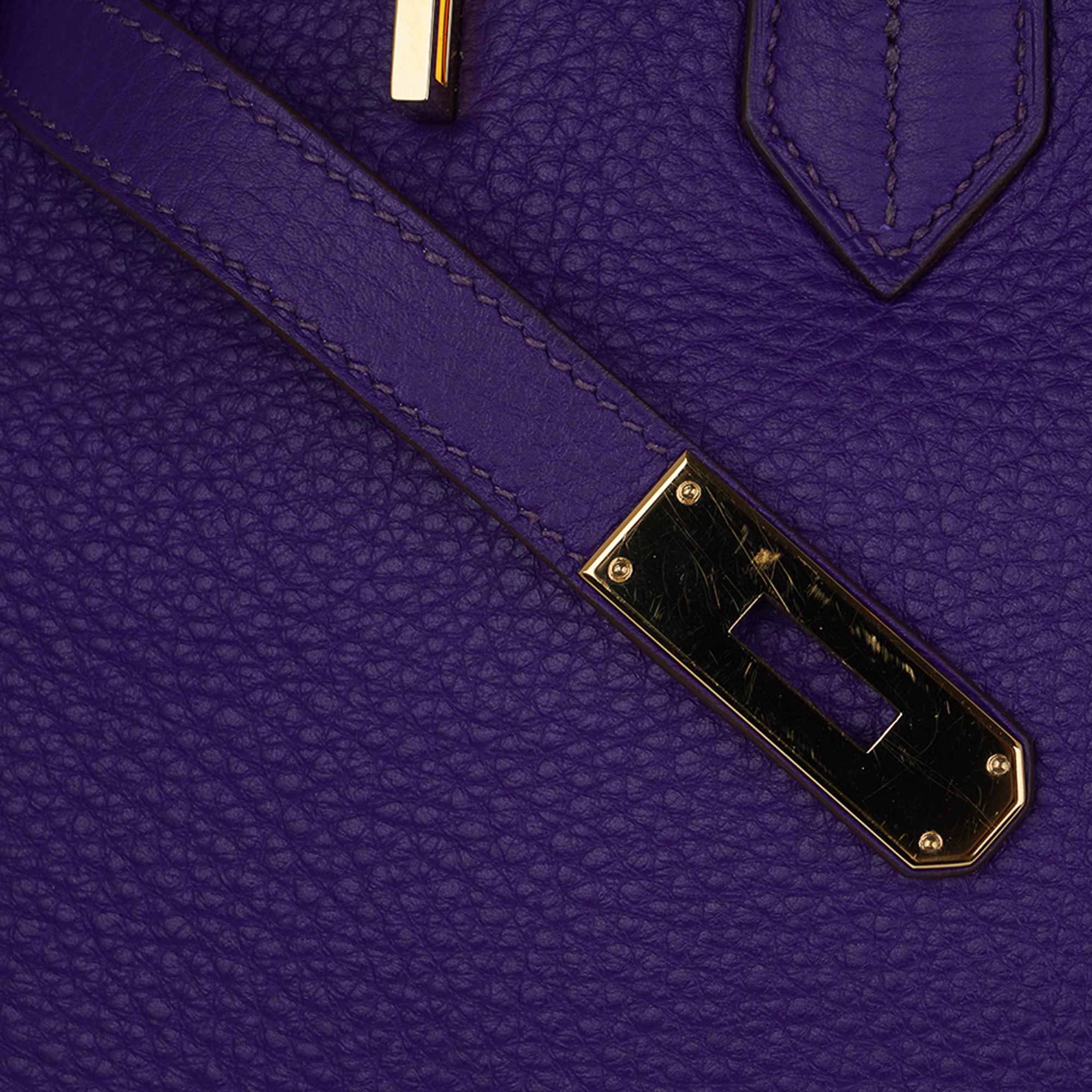 Hermes Birkin HSS 35 Bag Iris Bois de Rose Gold Hardware Clemence Leather 6