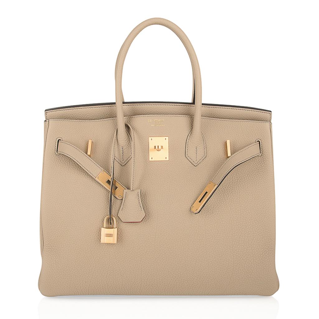 Hermes Birkin HSS 35 Bi-Color Bag Trench / Rose Jaipur Brushed Gold Hardware 3