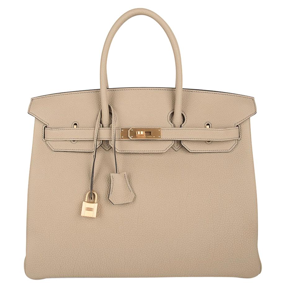 Hermes Birkin HSS 35 Bi-Color Bag Trench / Rose Jaipur Brushed Gold ...