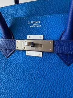Hermès Birkin HSS 35 Bleu Electric Zelige Togo Palladium Hardware