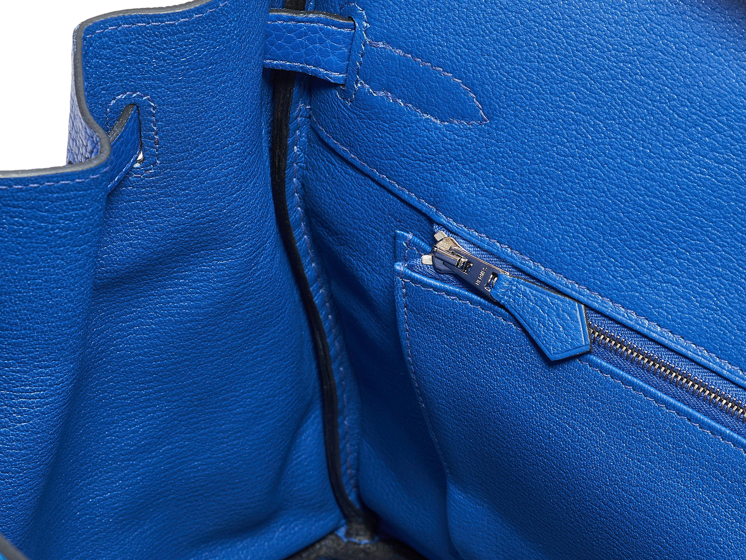 Hermès Birkin HSS 35 Bleu Electric Zelige Togo Palladium Hardware en vente 3