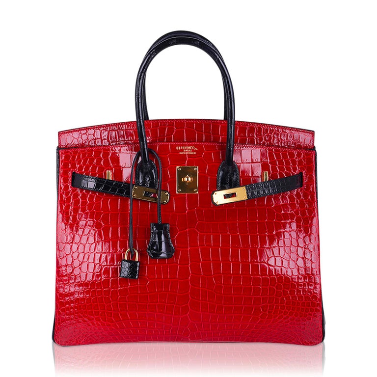 Hermes Birkin HSS 35 Braise w/ Black Porosus Crocodile Gold Hardware For  Sale at 1stDibs | hermes braise crocodile