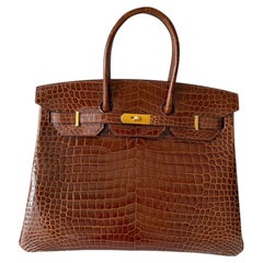 Hermès Birkin HSS 35 Crocodile Porosus Lisse Honey Gold Hardware