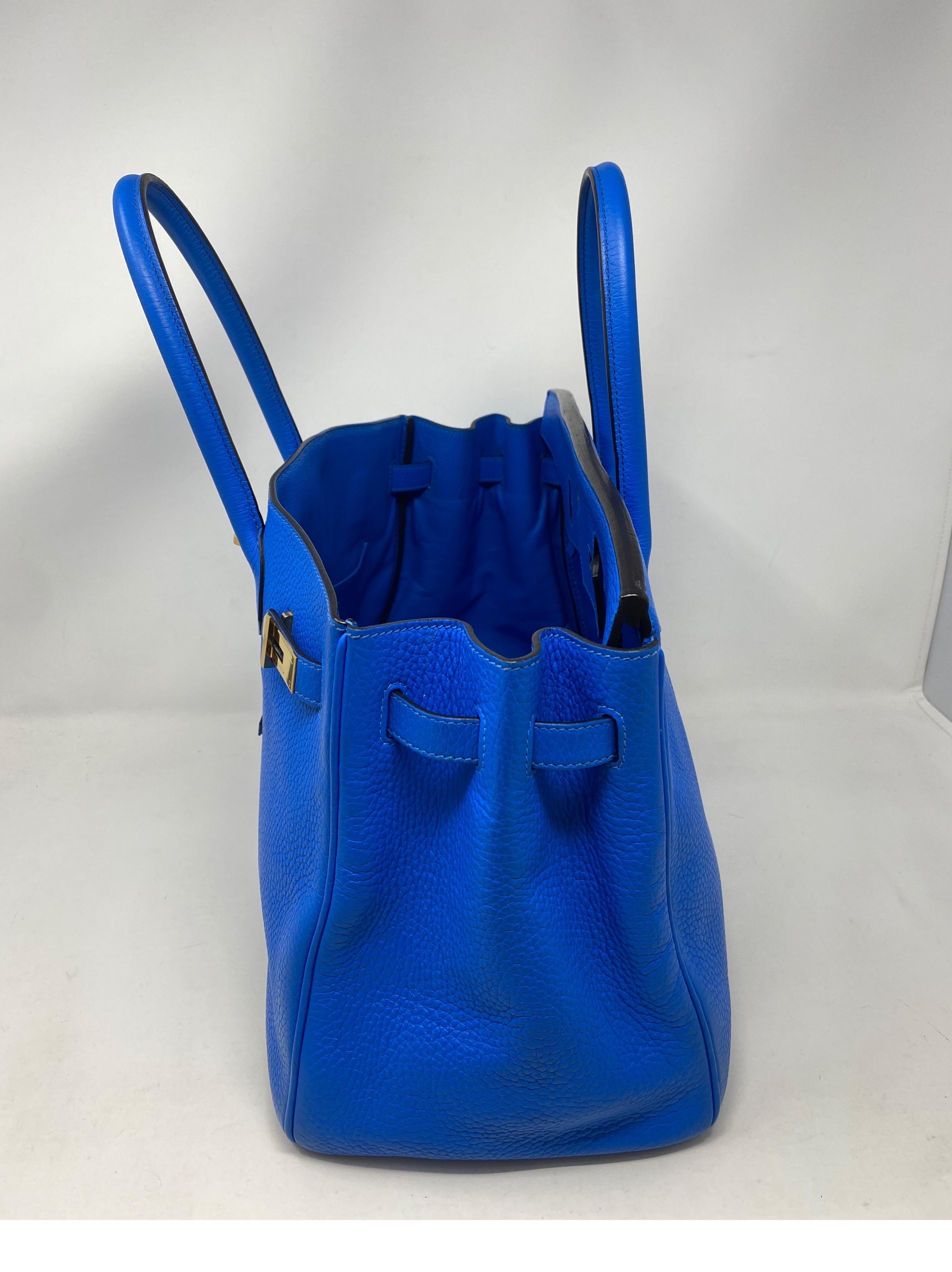 Hermes Birkin Hydra Bleu 35 Bag In Good Condition In Athens, GA