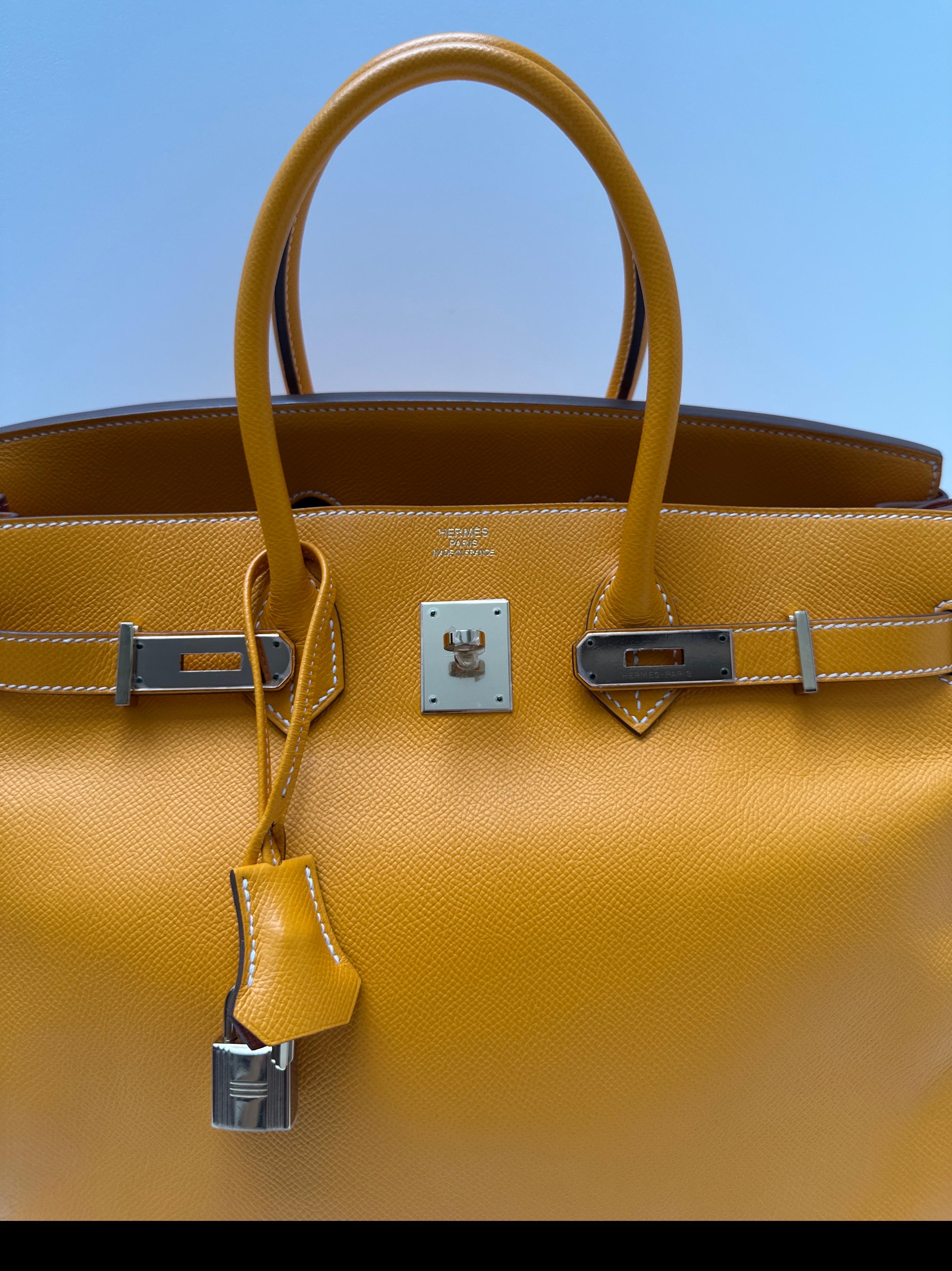 Borsa Hermes Birkin Jaune 35 in vendita 12