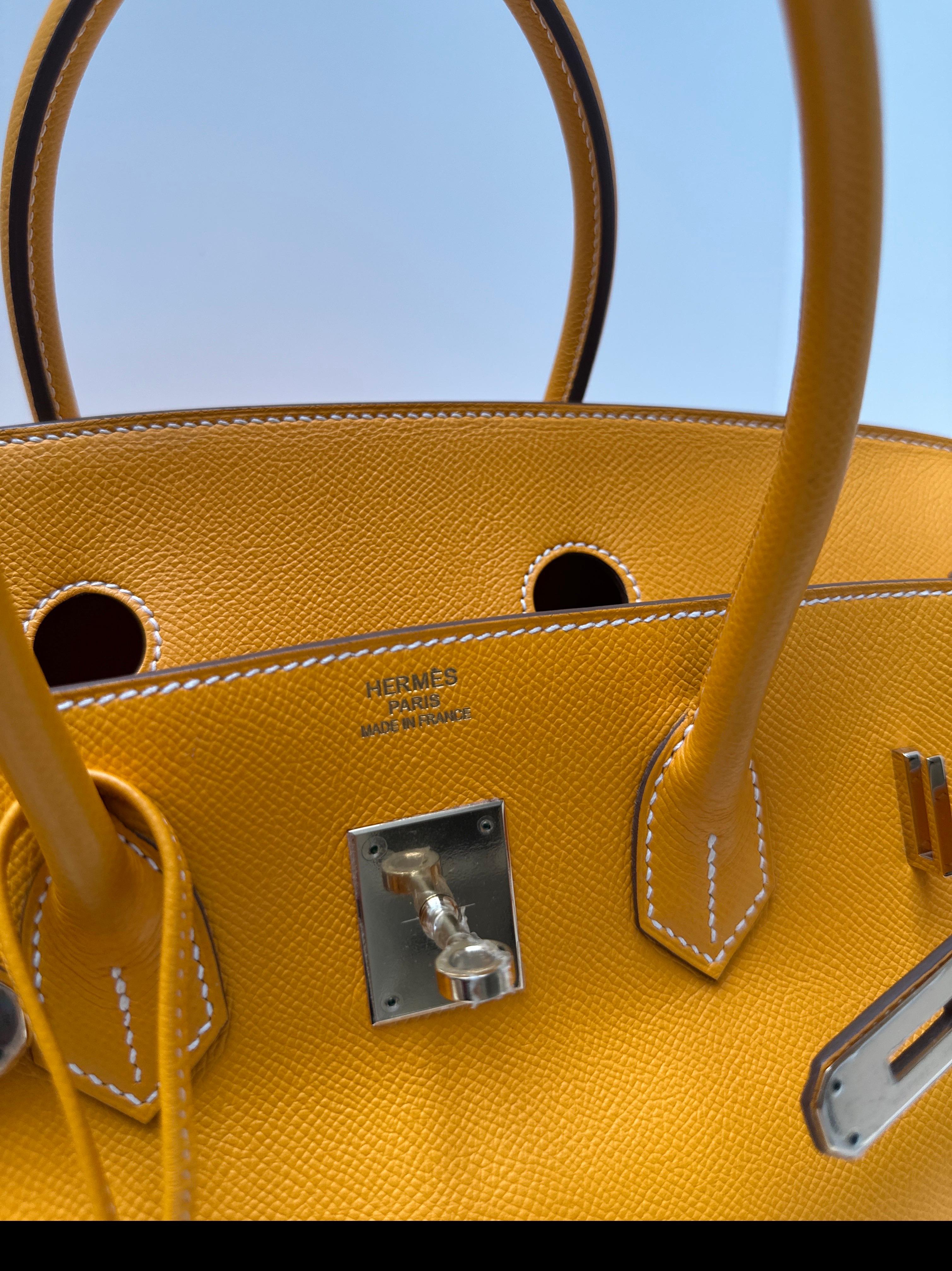 Borsa Hermes Birkin Jaune 35 in vendita 13