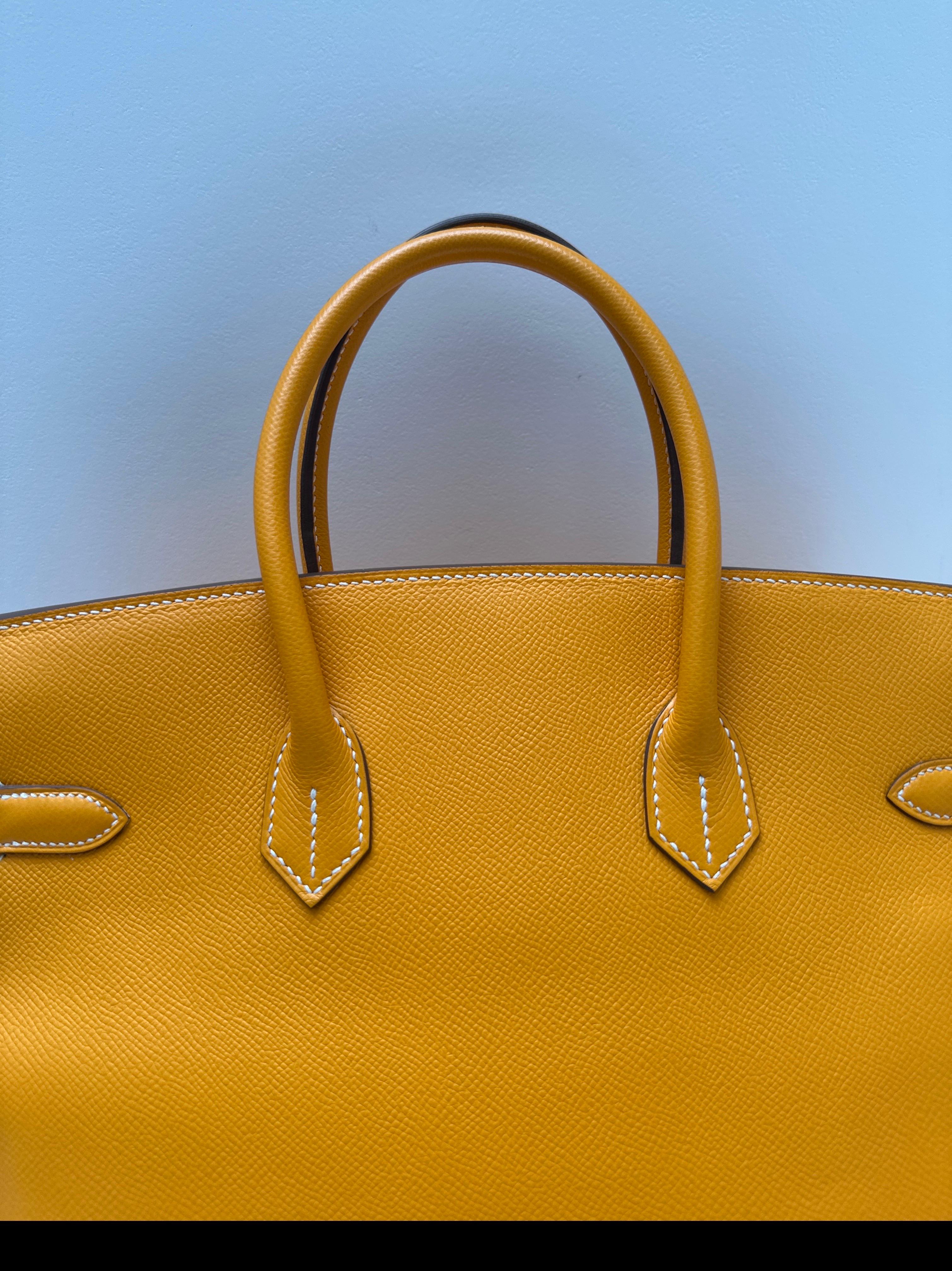 Borsa Hermes Birkin Jaune 35 in vendita 1