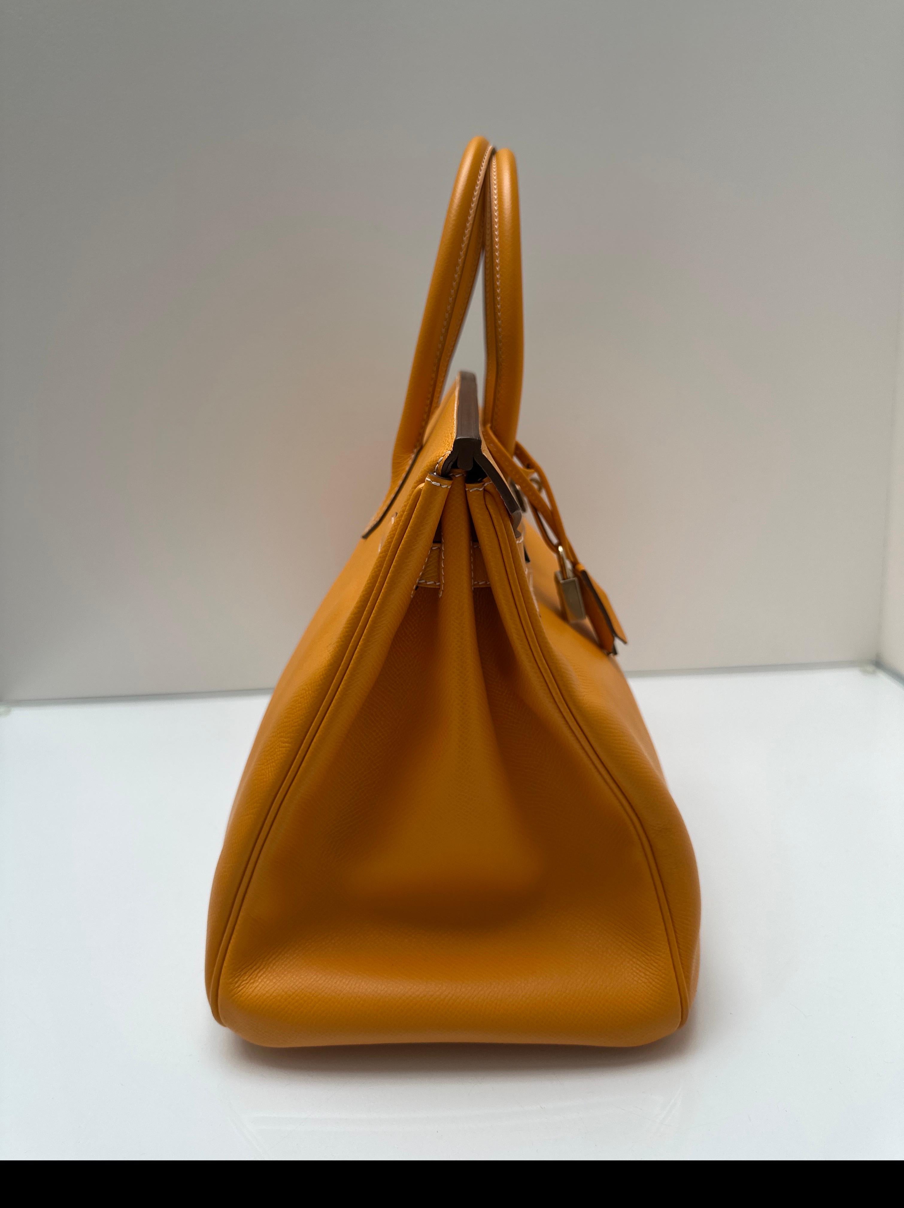 Borsa Hermes Birkin Jaune 35 in vendita 2