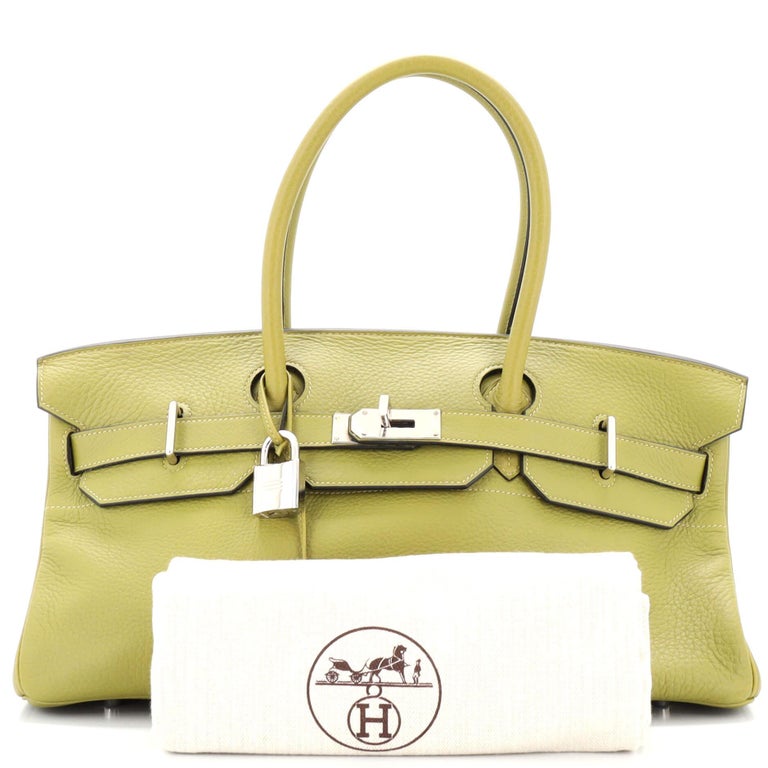 Hermes Birkin JPG Bag Vert Chartreuse Clemence with Palladium Hardware 42 at 1stDibs