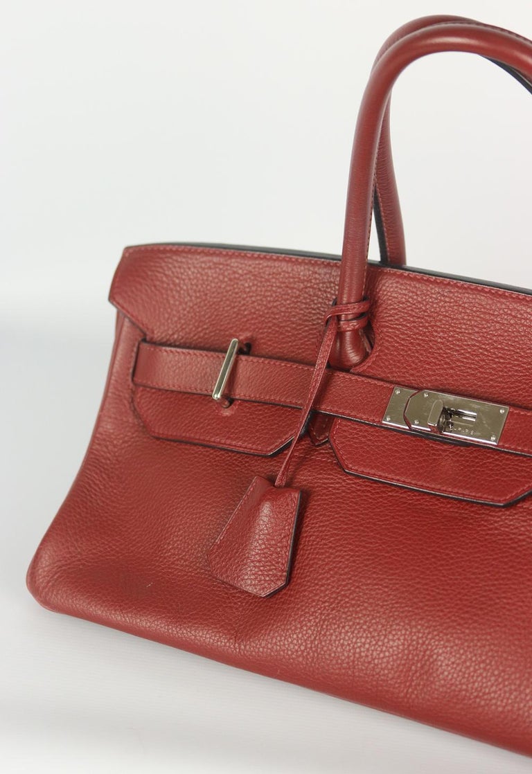Brown Hermès Birkin JPG Clemence Palladium H/W Shoulder Bag