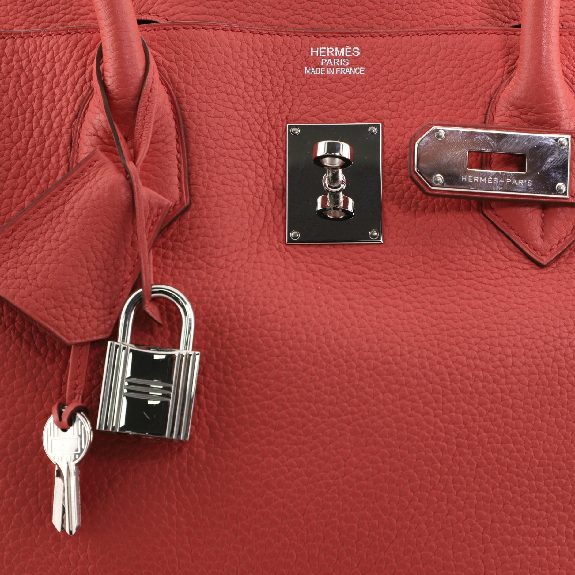 Hermes Birkin JPG Handbag Bougainvillea Clemence with Palladium Hardware 42 In Good Condition In NY, NY