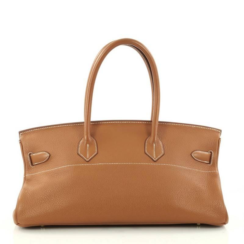 Women's or Men's Hermes Birkin JPG Handbag Brown Clemence with Gold Hardware 42