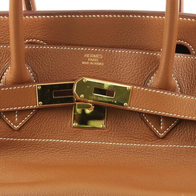 Hermes Birkin JPG Handbag Brown Clemence with Gold Hardware 42 5