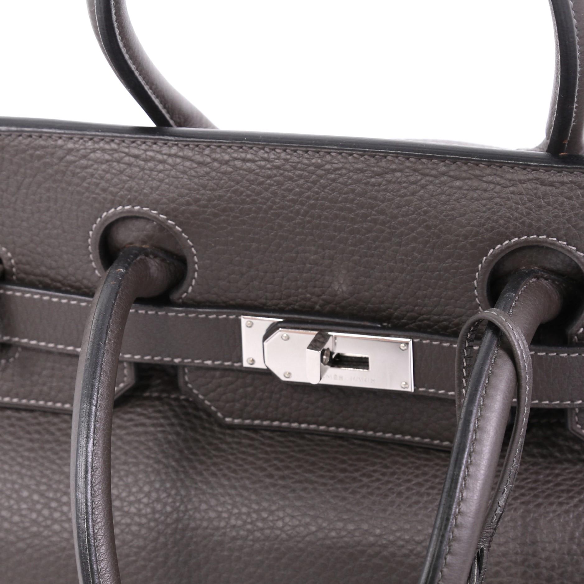 Hermes Birkin JPG Handbag Graphite Clemence with Palladium Hardware 42 5