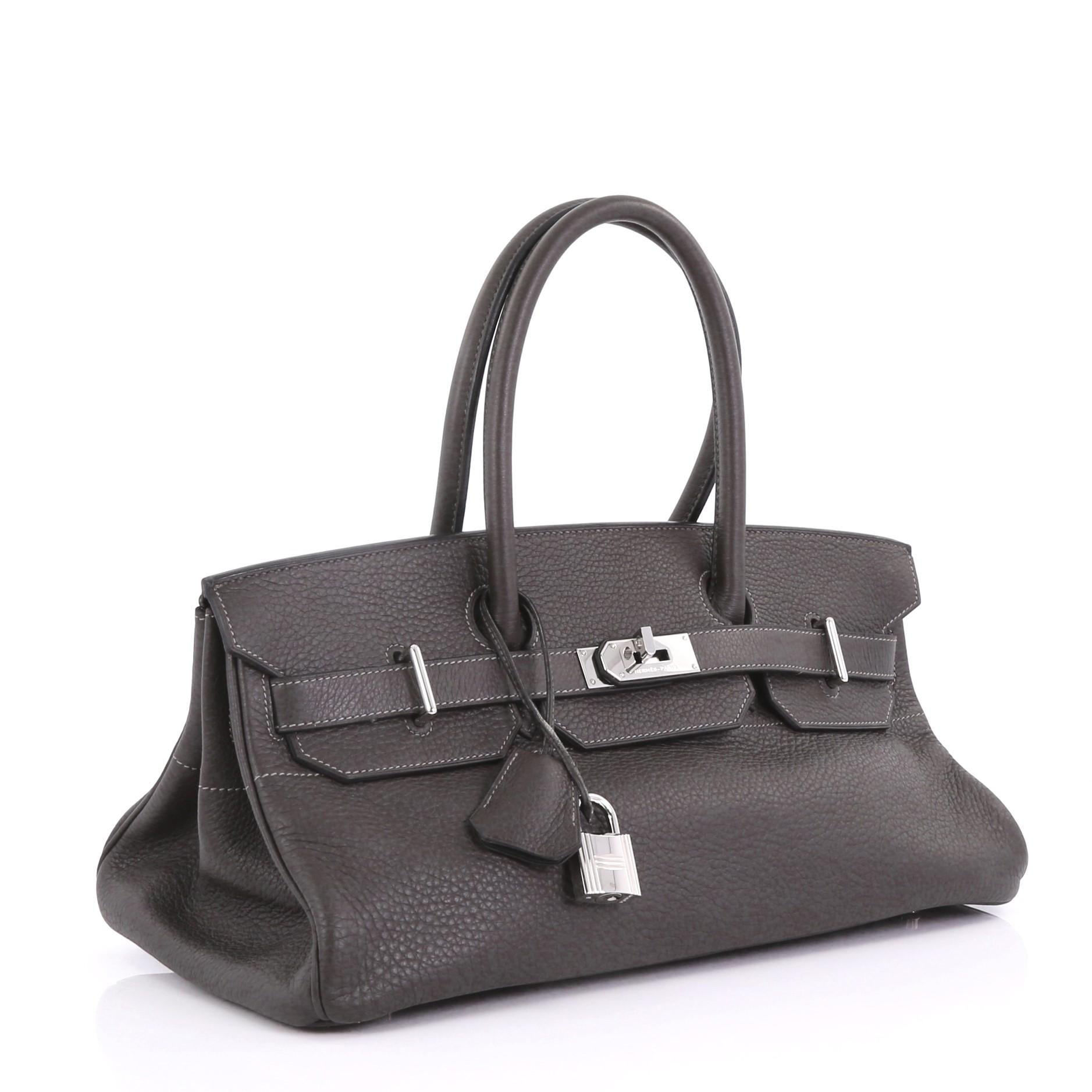 Black Hermes Birkin JPG Handbag Graphite Clemence with Palladium Hardware 42