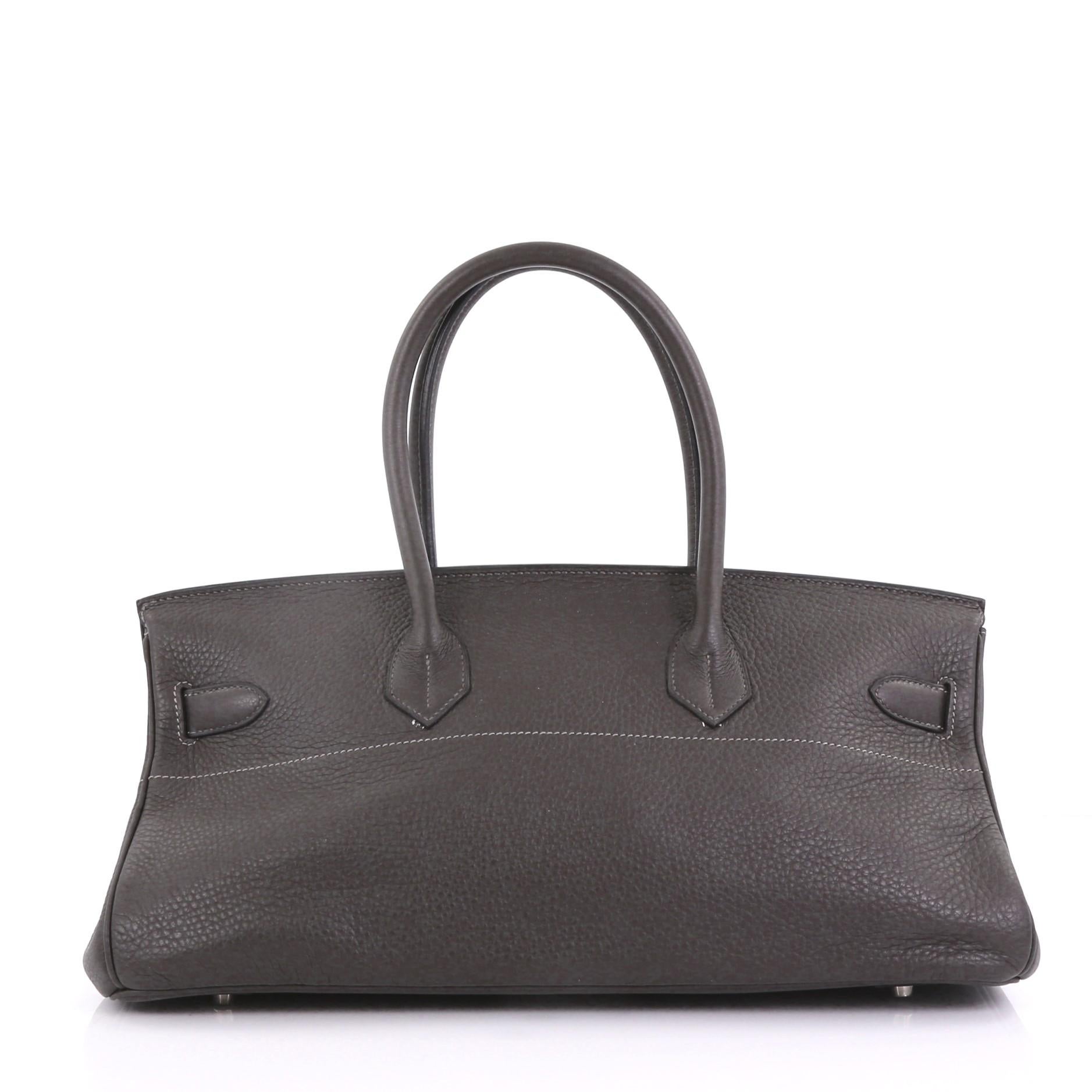 Hermes Birkin JPG Handbag Graphite Clemence with Palladium Hardware 42 In Good Condition In NY, NY