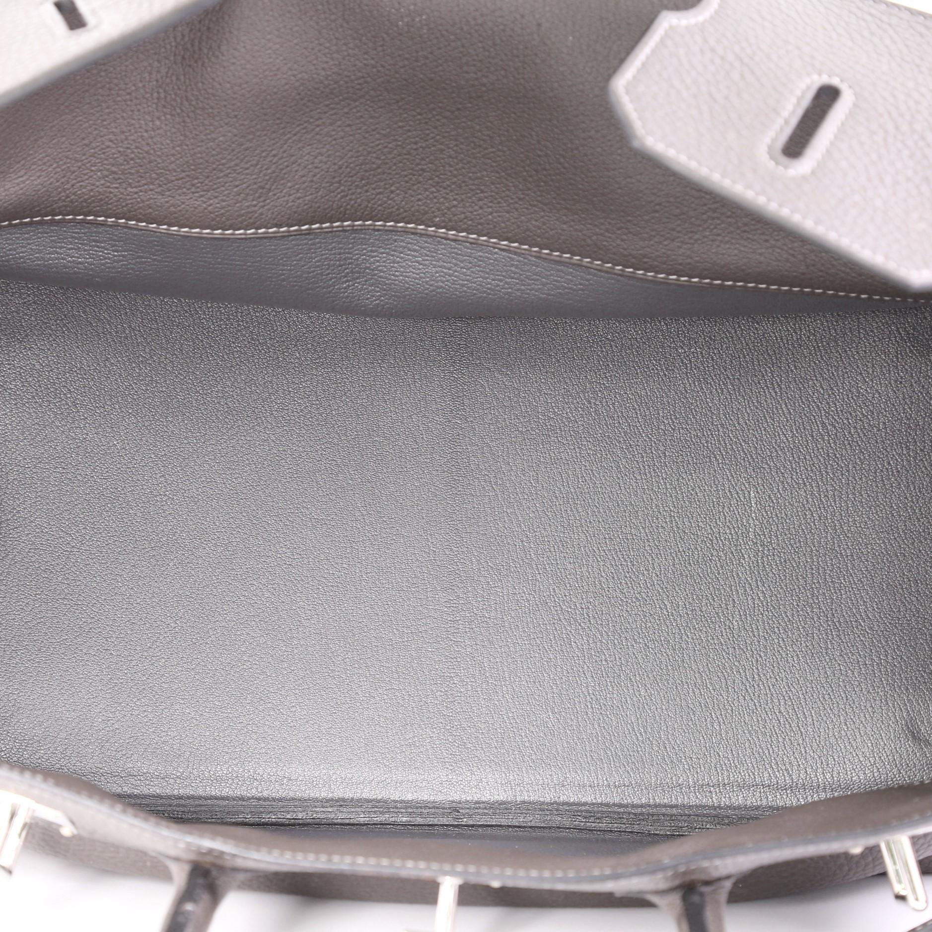 Hermes Birkin JPG Handbag Graphite Clemence with Palladium Hardware 42 4