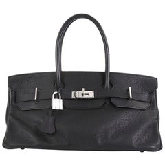Hermes Birkin JPG Handbag Noir Clemence with Palladium Hardware 42