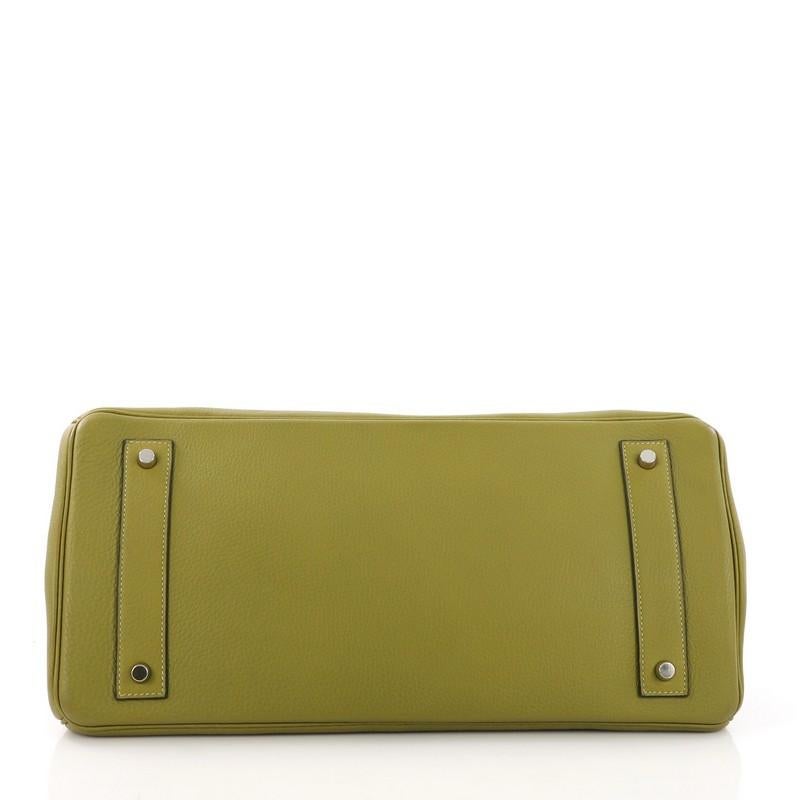 Hermes Birkin JPG Handbag Vert Chartreuse Clemence with Palladium Hardware 42 In Good Condition In NY, NY