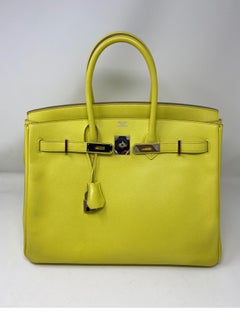 Hermes Birkin Lime Birkin 35 Bag