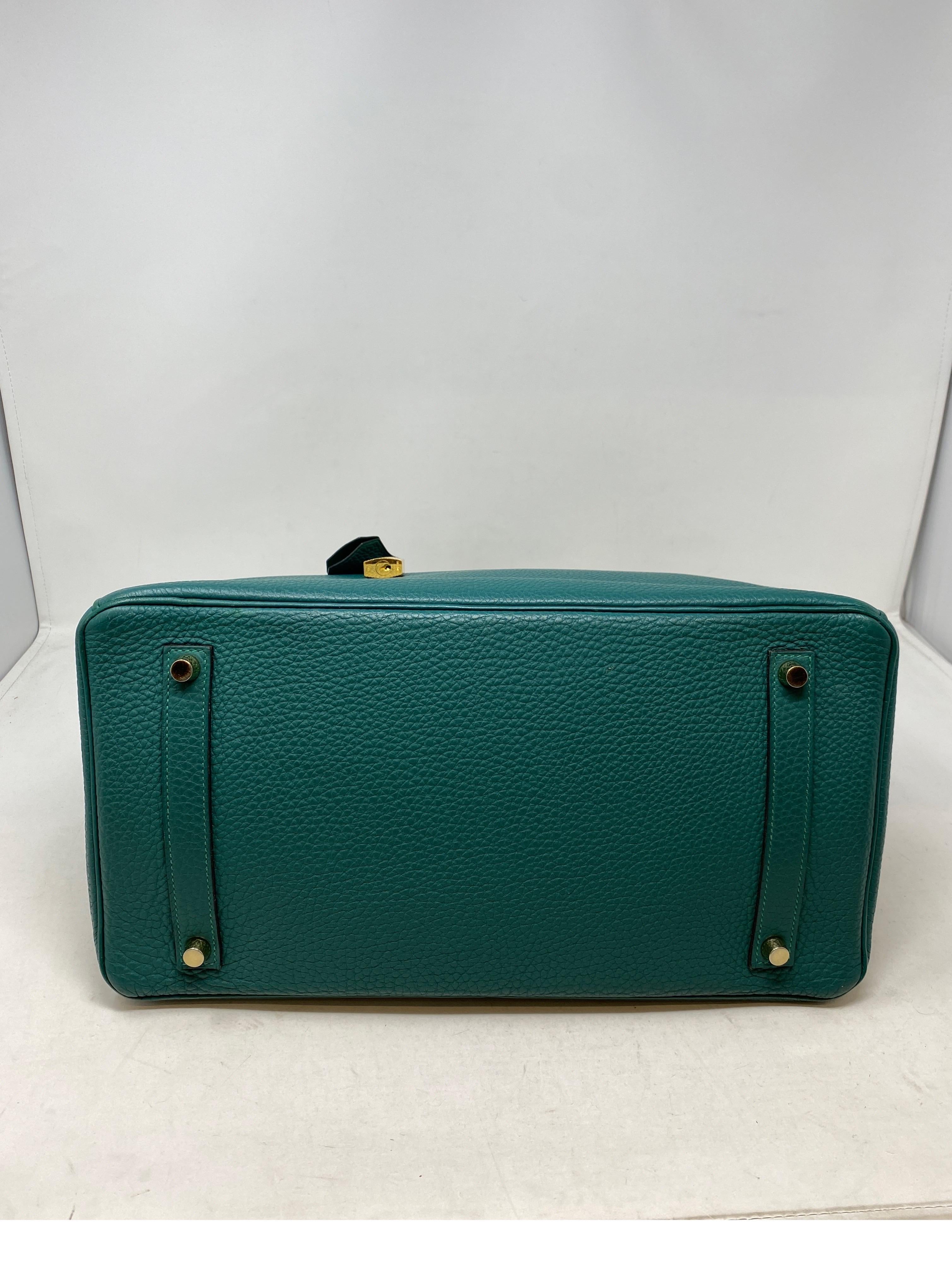 Hermes Birkin Malachite 35 Bag In Excellent Condition In Athens, GA