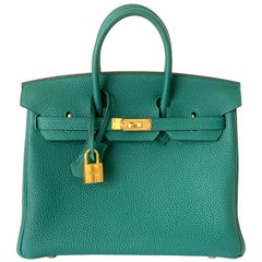 ✨Brand New✨ Birkin 25 in Malachite Togo leather with Gold