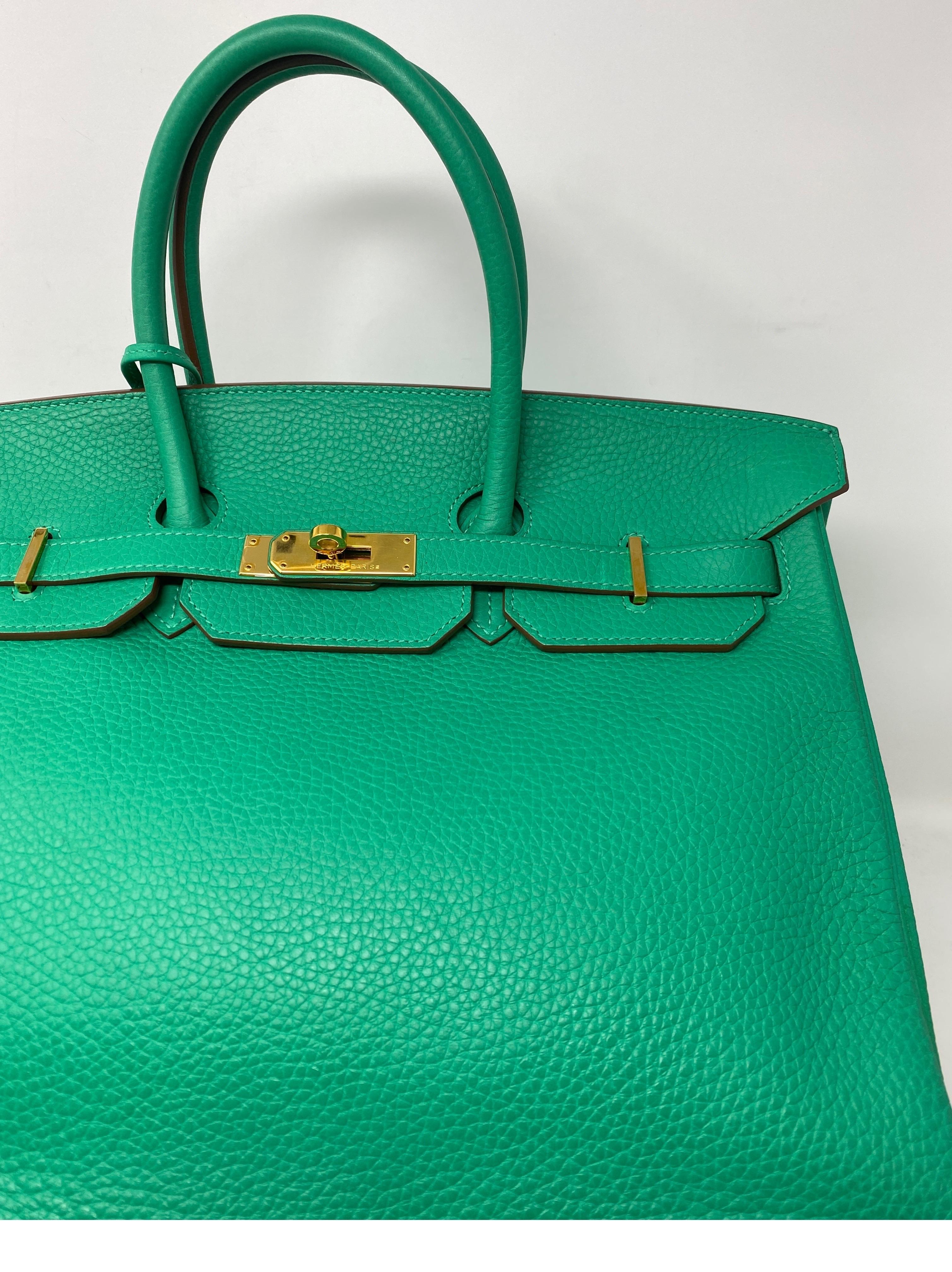 Hermes Birkin Menthe Green 35 Bag 12
