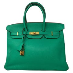 Hermes Birkin Menthe Green 35 Bag 