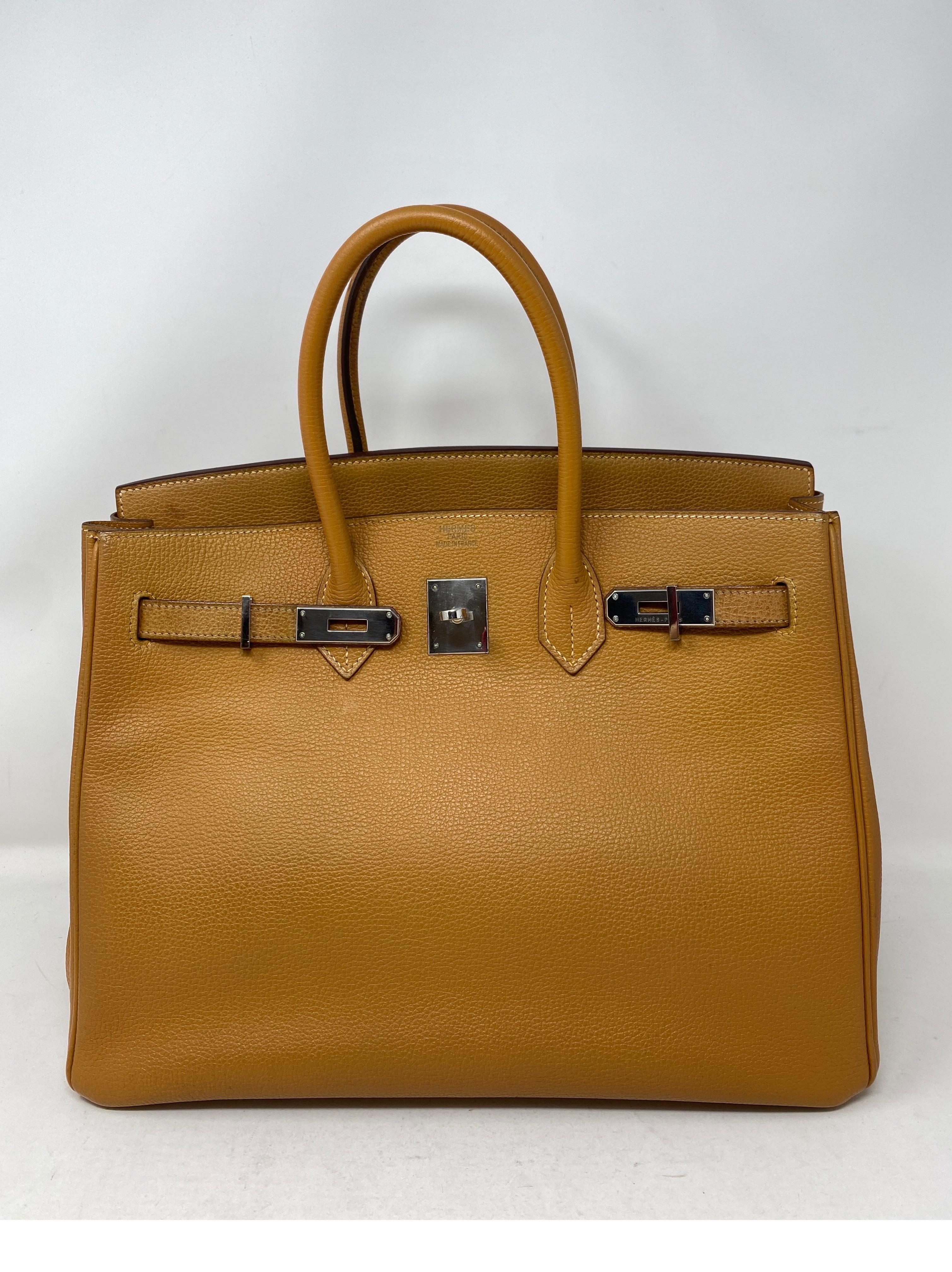 Hermes Birkin 35 Natural Bag. Tan neutral color. Vintage Birkin from 2006 in fair to good condition. Looks great for its age. Light wear throughout. Handles have a little wear. Please see all photos. 