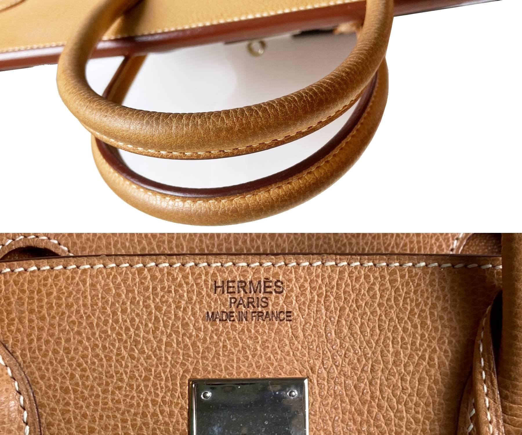 Hermes Birkin Natural Ardennes 40 Bag Silver Hardware  For Sale 1