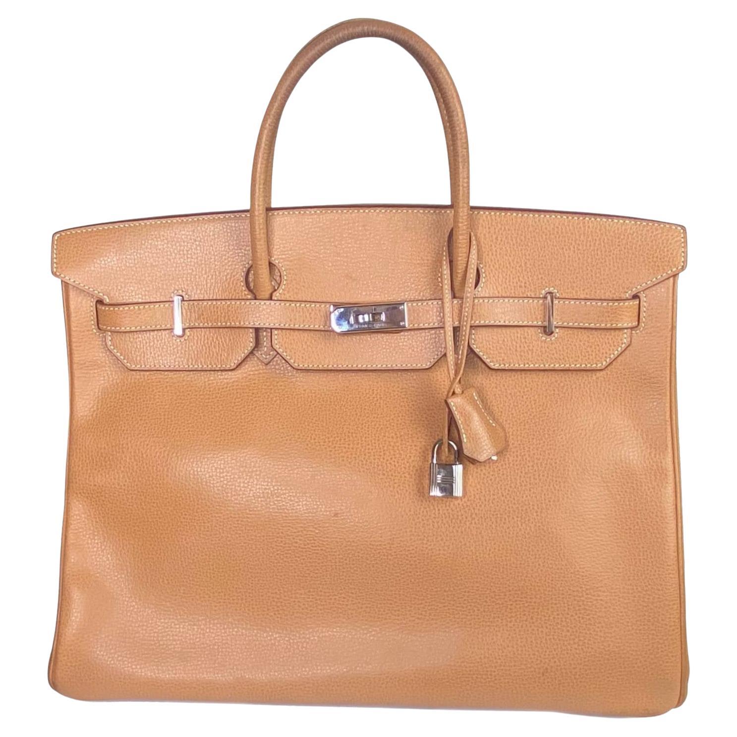 Hermes Birkin Natural Ardennes 40 Bag Silver Hardware 